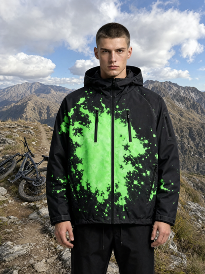 MountainShift jacket in Green on a ridgeline trail